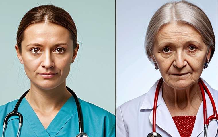 **Prompt:** A split image showing the challenges and solutions in Croatian healthcare: On one side, depict an aging population and a shortage of doctors/nurses; on the other, showcase advancements in telemedicine, electronic health records, and readily available health insurance, highlighting improved access to healthcare services.