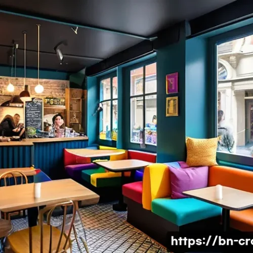 Home 32 크로아티아의 LGBTQ 친화적인 공간 - A vibrant LGBTQ+ friendly café scene in Zagreb, Croatia, showing diverse patrons of various ages and...